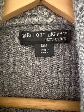 Barefoot Dreams CozyChic Lite Heather Gray Blue Robe S/M